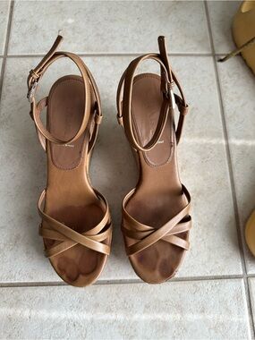 Prada leather stappy sandals